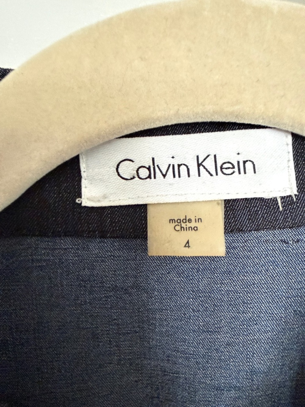 Calvin Klein Navy Button-Front Belted Midi Dress - Picture 2 of 3